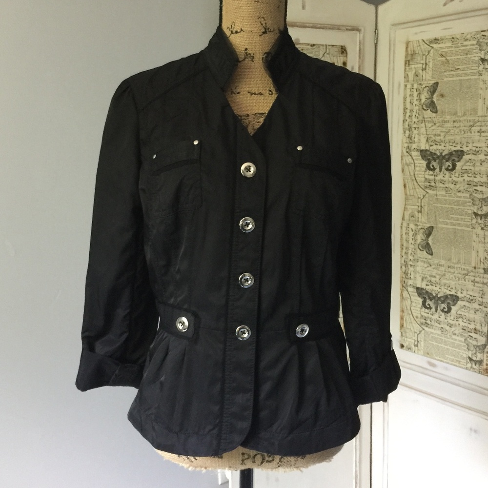 WHBM Ponte Nylon Mix Jacket Sz 10